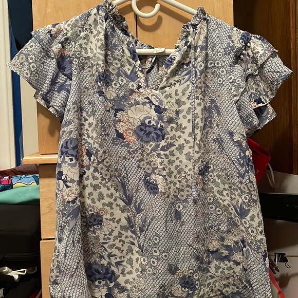 Blouse Joie Imprimée Floral Noir Et Blanc - Taille M, Sans Manches, Occasion Très Bon état